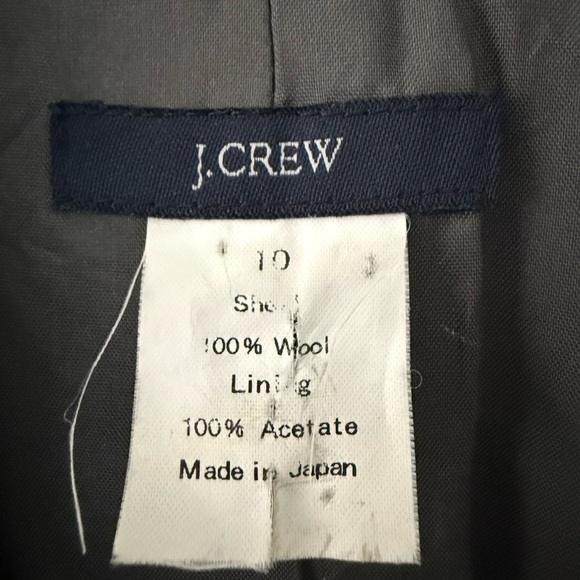 Vintage J Crew Wool Blend Charcoal Blazer Size 10 - Picture 5 of 12